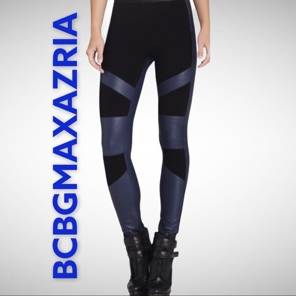 BCBGMAXAZRIA Bayle Faux Leather Moto Leggings, Size Small - Picture 1 of 7